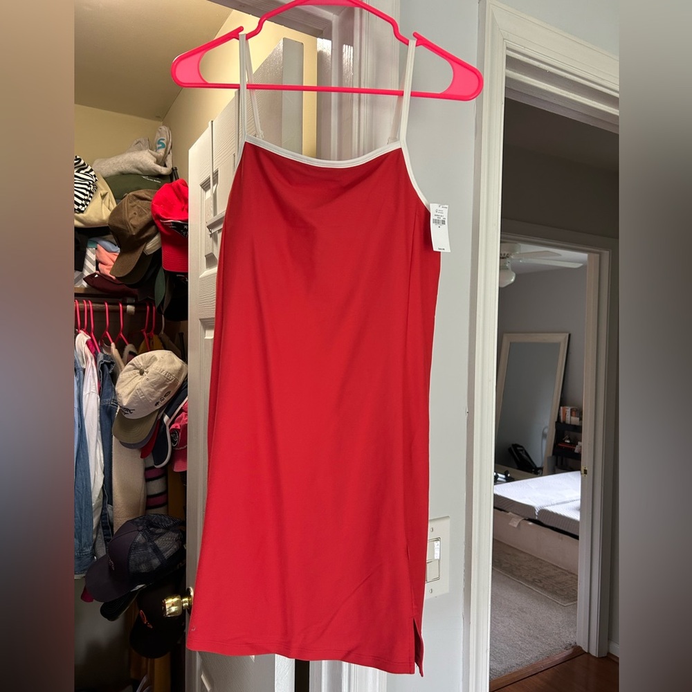 NWT Old Navy Red Asymmetrical Midi workout dress